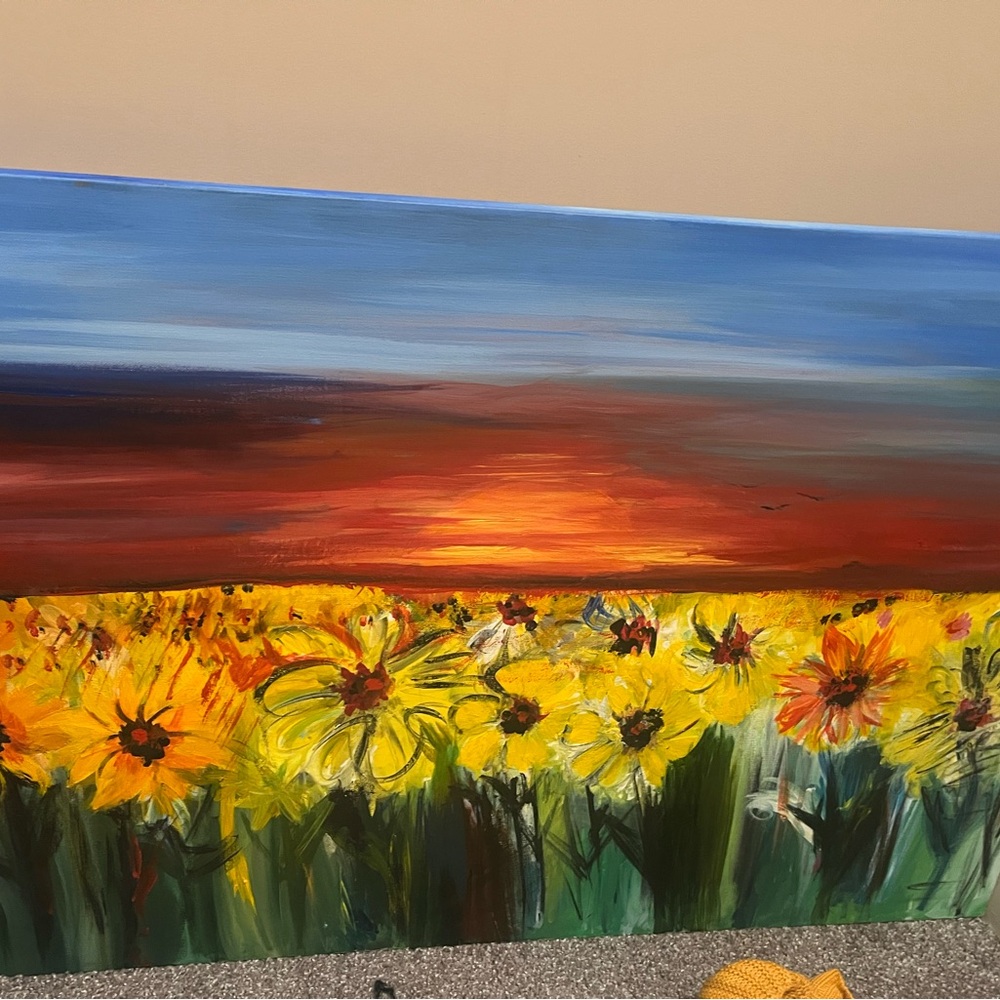 Sunset Field Canvas Art